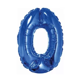 Kék Blue 0-ás mini szám fólia lufi 35 cm