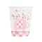 Rózsaszín Elefánt Floral papír pohár 8 db-os 266 ml