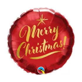 Karácsonyi Merry Christmas Red fólia lufi 46 cm