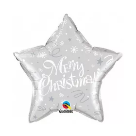 Karácsonyi Silver Star fólia lufi 51 cm