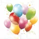 Színes lufis Balloons szalvéta 20 db-os 33x33 cm
