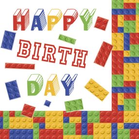 Happy Birthday Building Blocks szalvéta 20 db-os 33x33 cm
