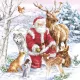 Karácsonyi Santa & Animals szalvéta 20 db-os 33x33 cm