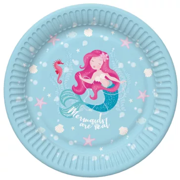 Sellő Pastel papírtányér 8 db-os 22,7 cm
