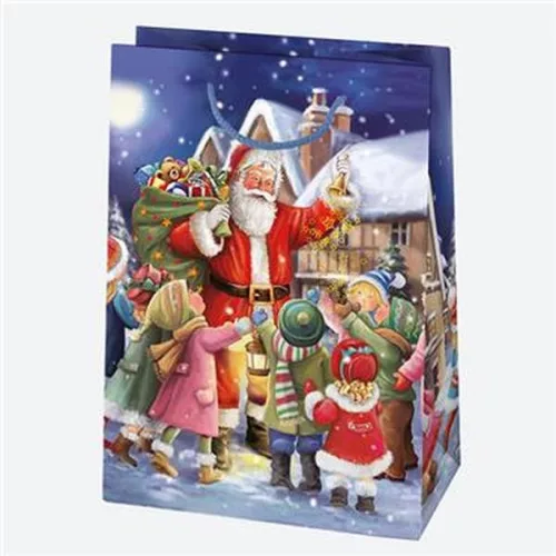 Karácsonyi Toyland papír ajándéktasak, ajándékzacskó 23x32x11 cm