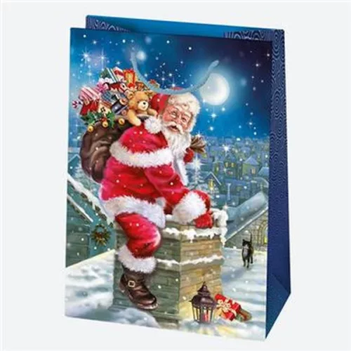 Karácsonyi Toyland papír ajándéktasak, ajándékzacskó 23x32x11 cm
