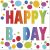 Happy Birthday Dots szalvéta 20 db-os 33x33 cm