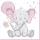 Baby elefánt Pink Balloon szalvéta 20 db-os 33x33 cm