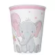 Baby elefánt Pink Balloon papír pohár 8 db-os 250 ml