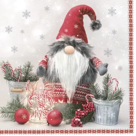 Karácsonyi Scandinavian Gnome szalvéta 20 db-os 33x33 cm