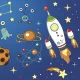 Űr Rockets&Aliens szalvéta 20 db-os 33x33 cm