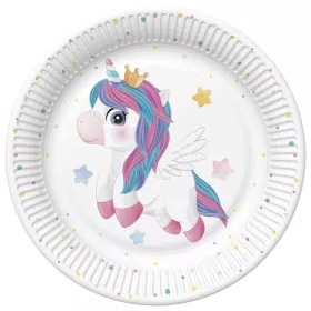 Unikornis Magical Star papírtányér 8 db-os 22,7 cm