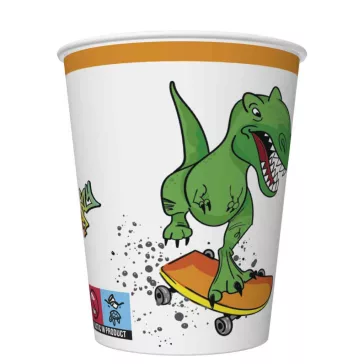 Dinoszaurusz Crazy papír pohár 8 db-os 250 ml
