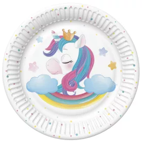Unikornis Magical Star papírtányér 8 db-os 18 cm
