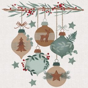 Karácsonyi Graphic Eco Baubles szalvéta 20 db-os 33x33 cm