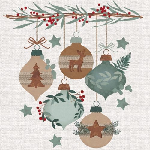 Karácsonyi Graphic Eco Baubles szalvéta 20 db-os 33x33 cm
