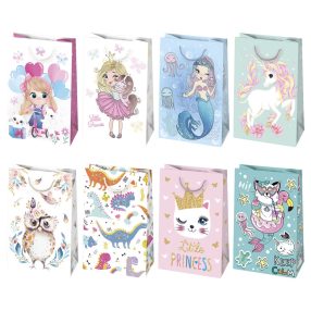   Állatos, Cutie csajos papír ajándéktasak, ajándékzacskó 16x24x7 cm