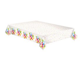 Színes Birthday Balloons papír asztalterítő 120x180 cm