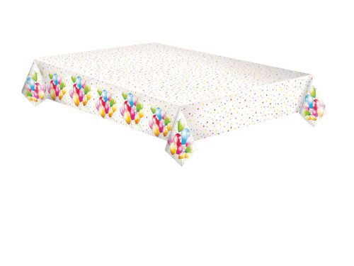 Színes Birthday Balloons papír asztalterítő 120x180 cm