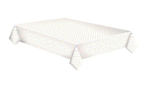 Színes Pastel Dots papír asztalterítő 120x180 cm