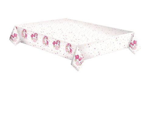 Unikornis Pink Heart papír asztalterítő 120x180 cm