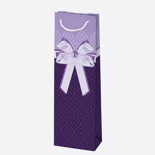 Színes Bow papír italtáska 10,5x33x8,5 cm