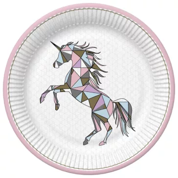 Unikornis Graphic Wild papírtányér 8 db-os 22,7 cm