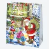 Karácsonyi Toyland papír ajándéktasak, ajándékzacskó 19x23x10,5 cm