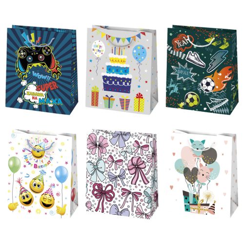 Happy Birthday For Everyone papír ajándéktasak, ajándékzacskó 19x23x10,5 cm