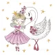 Balett, Balerina With Swan szalvéta 20 db-os 33x33 cm