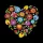 Virág Folk Heart Black szalvéta 20 db-os 33x33 cm