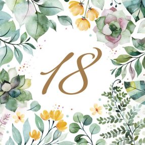 Happy Birthday 18 Floral Frame szalvéta 20 db-os 33x33 cm