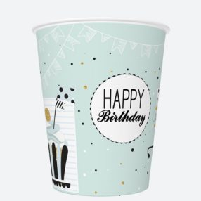 Happy Birthday Mint papír pohár 8 db-os 250 ml