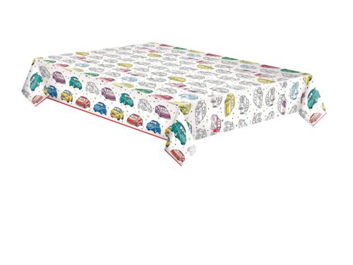 Autó Cartoon papír asztalterítő 120x180 cm