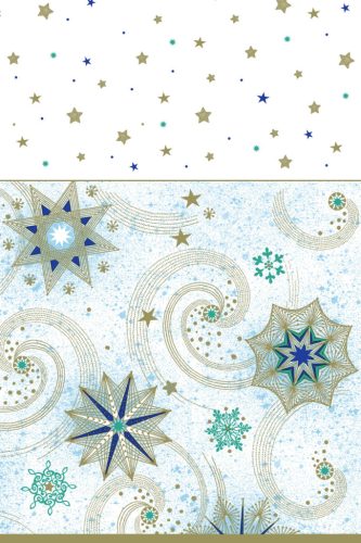 Karácsonyi Stars and Twirls papír asztalterítő 120x180 cm