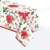 Karácsonyi Poinsettia papír asztalterítő 120x180 cm