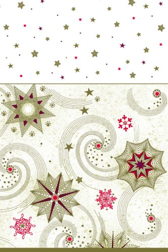 Karácsonyi Gold Stars and Twirls papír asztalterítő 120x180 cm
