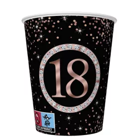 Happy Birthday 18 Rose Gold papír pohár 8 db-os 250 ml