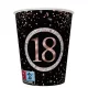 Happy Birthday 18 Rose Gold papír pohár 8 db-os 250 ml
