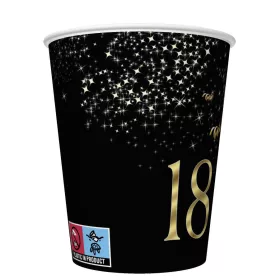   Happy Birthday 18 Golden Champagne papír pohár 8 db-os 250 ml