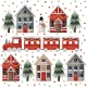 Karácsonyi Houses & Train szalvéta 20 db-os 33x33 cm
