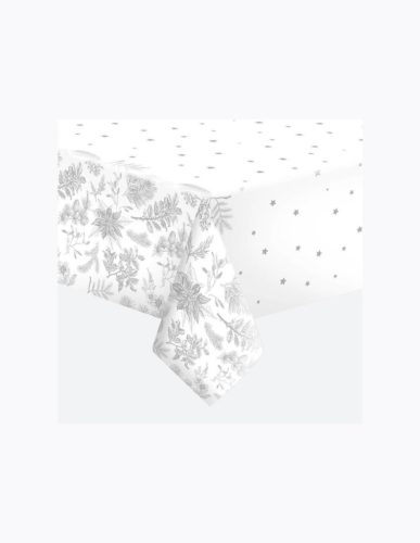 Karácsonyi Botanical Silver papír asztalterítő 120x180 cm