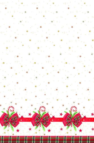 Karácsonyi Checked Bow papír asztalterítő 120x180 cm