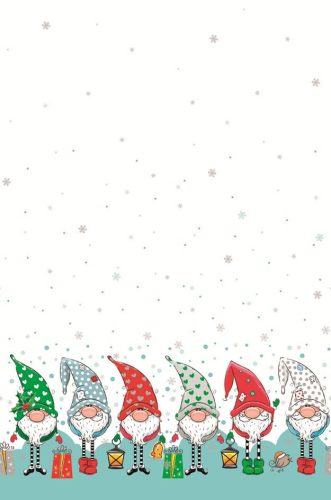 Karácsonyi Funny Gnomes papír asztalterítő 120x180 cm