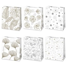   Mintás White papír ajándéktasak, ajándékzacskó 19x23x10,5 cm