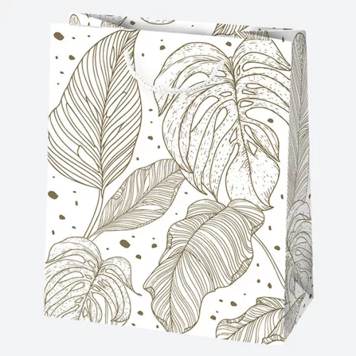 Mintás White papír ajándéktasak, ajándékzacskó 19x23x10,5 cm