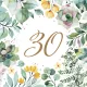 Happy Birthday 30 Floral Frame szalvéta 20 db-os 33x33 cm