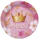 Hercegnő Crown papírtányér 8 db-os 22,7 cm