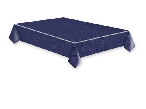 Sötétkék White Dots papír asztalterítő 120x180 cm