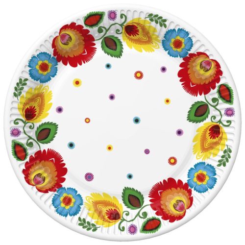 Színes Cutout papírtányér 8 db-os 22,7 cm